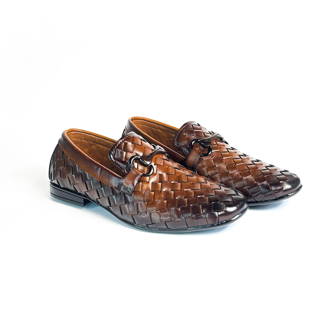 Woven Leather Loafers