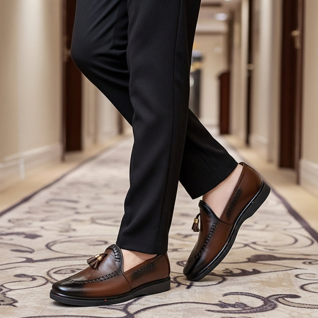 Pure Hand Made Leather Loafer With Comfortable Rubber Sole