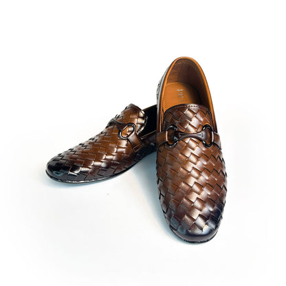 Woven Leather Loafers