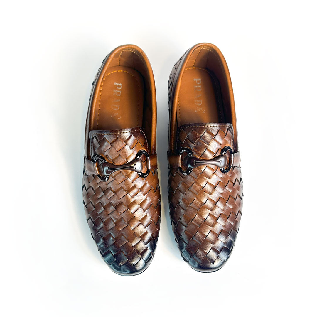 Woven Leather Loafers