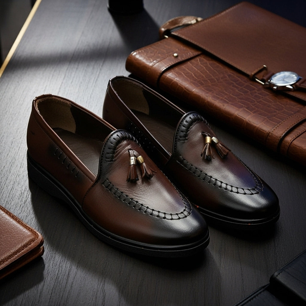 Pure Hand Made Leather Loafer With Comfortable Rubber Sole