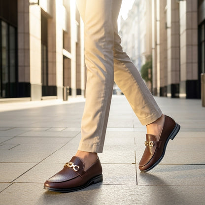 Moon Light Pattern Brown Premium Loafer