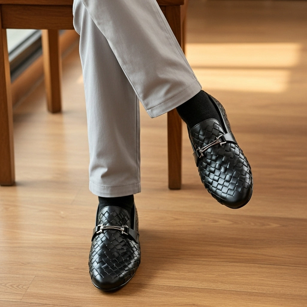 Bradded Black Leather Loafers / Premium Loafers