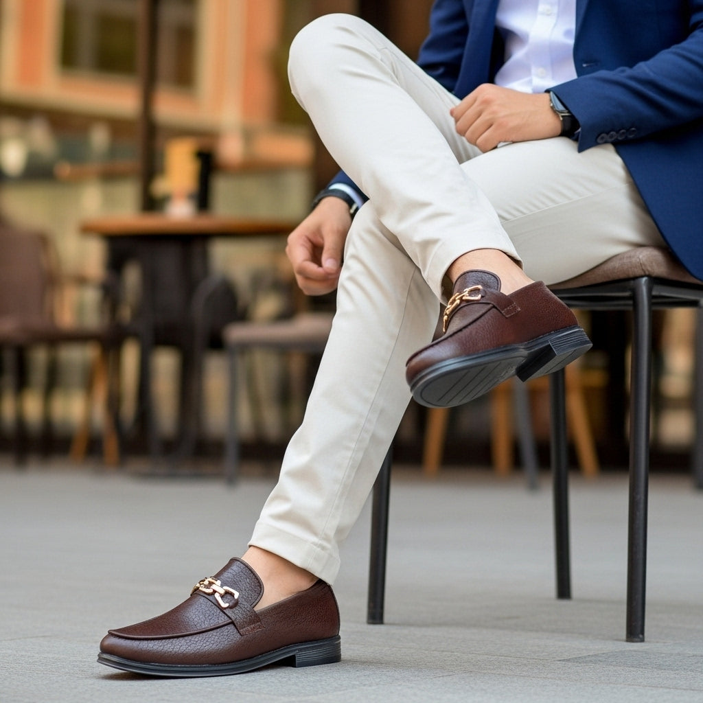 Moon Light Pattern Brown Premium Loafer