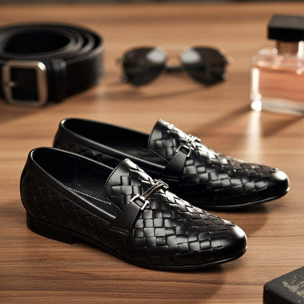 Woven Leather Loafers