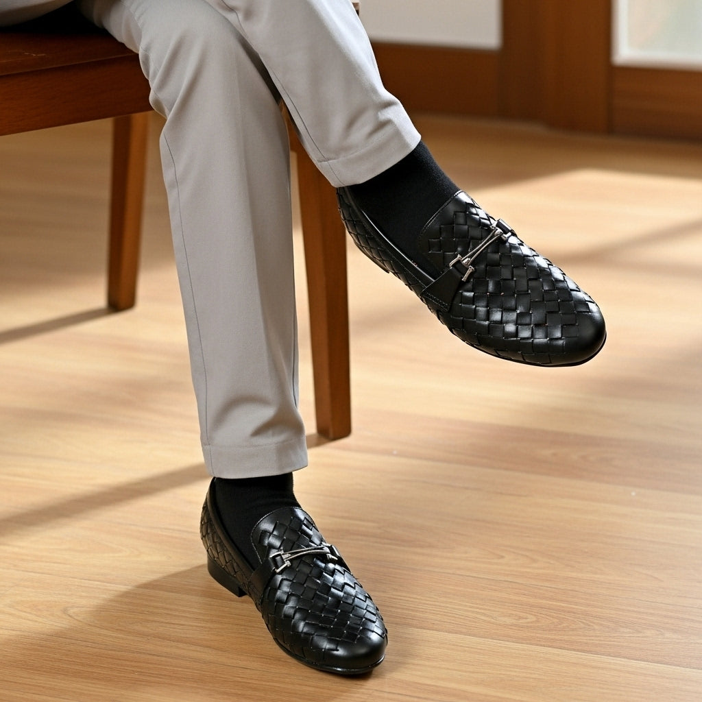 Bradded Black Leather Loafers / Premium Loafers